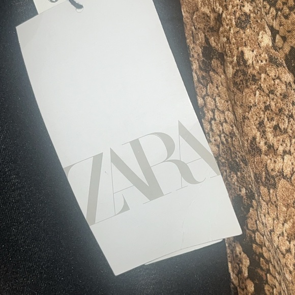 NWT Zara Belted Snake Print Faux Wrap Dress - Picture 3 of 3